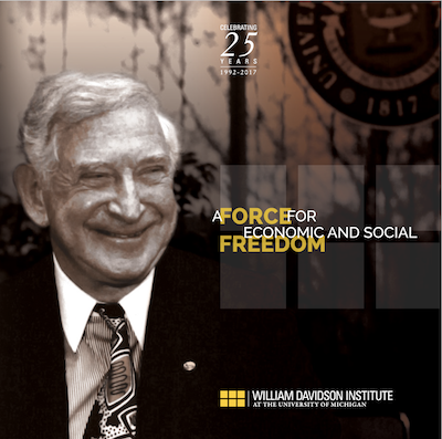 Cover image of 25th Anniversary book titled "A Force for Economic and Social Freedom"