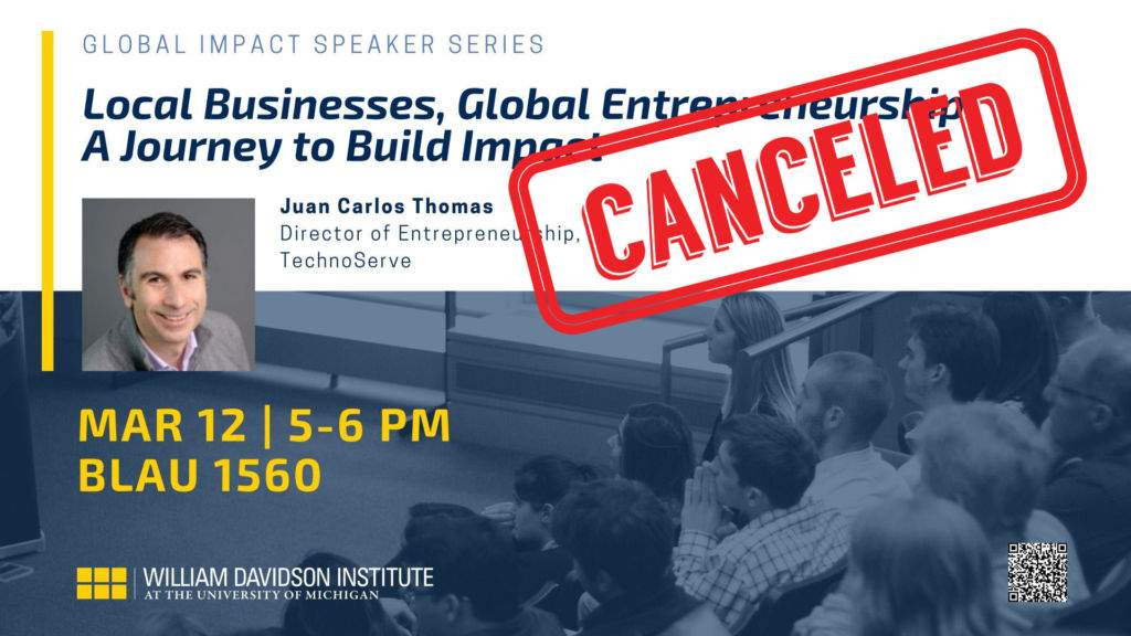 CANCELED! Canceled! We're sorry to announce this event has been canceled. We hope to reschedule Juan Carlos Thomas at a later date. Thank you for your interest! Be sure to follow us for future events and news.