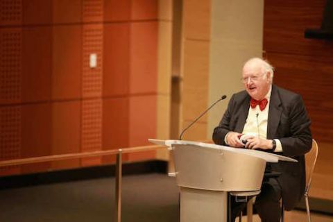 Sir Angus Deaton discusses poverty alleviation Oct. 5 at the first Gerson Lecture. 