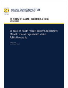 Cover of 25th Anniversary article by WDI titled "25 Years of Health Product Supply Chain Refrom"